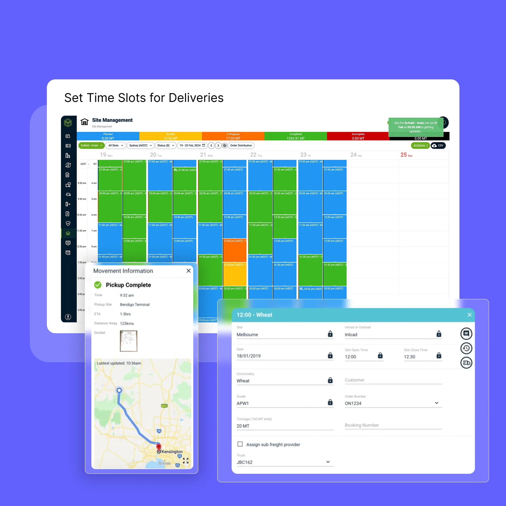 Set Time Slots for Deliveries